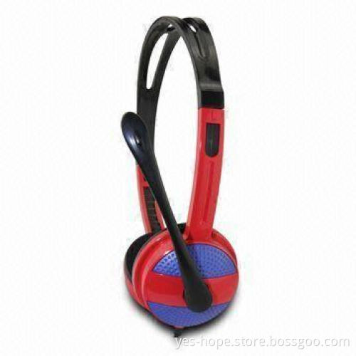 Wired Computer Headset with 32 Ohms/2.2KΩ Impedance and 2 x 40mm Mylar Speaker